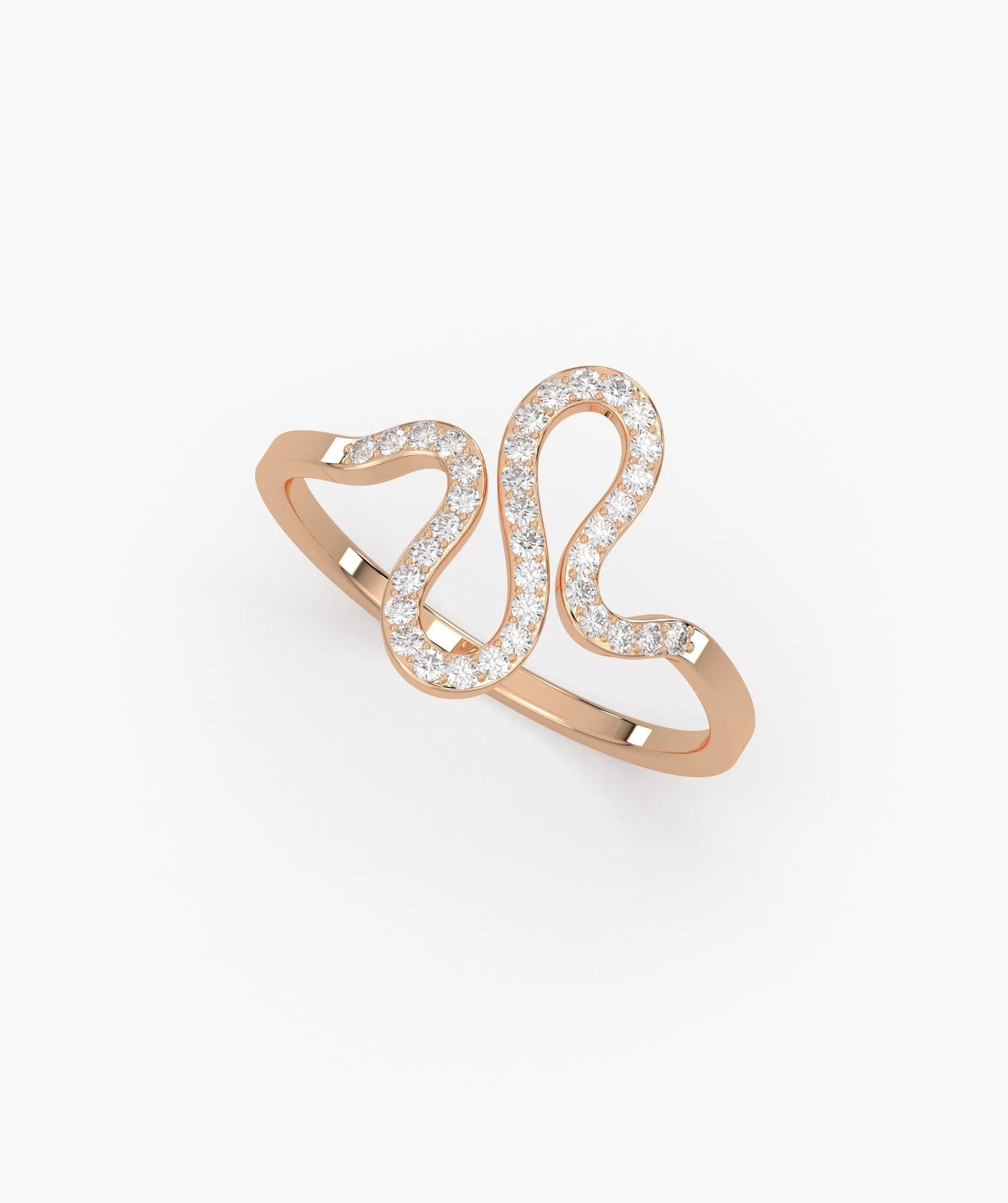 Serpentine Elegance Diamond Ring