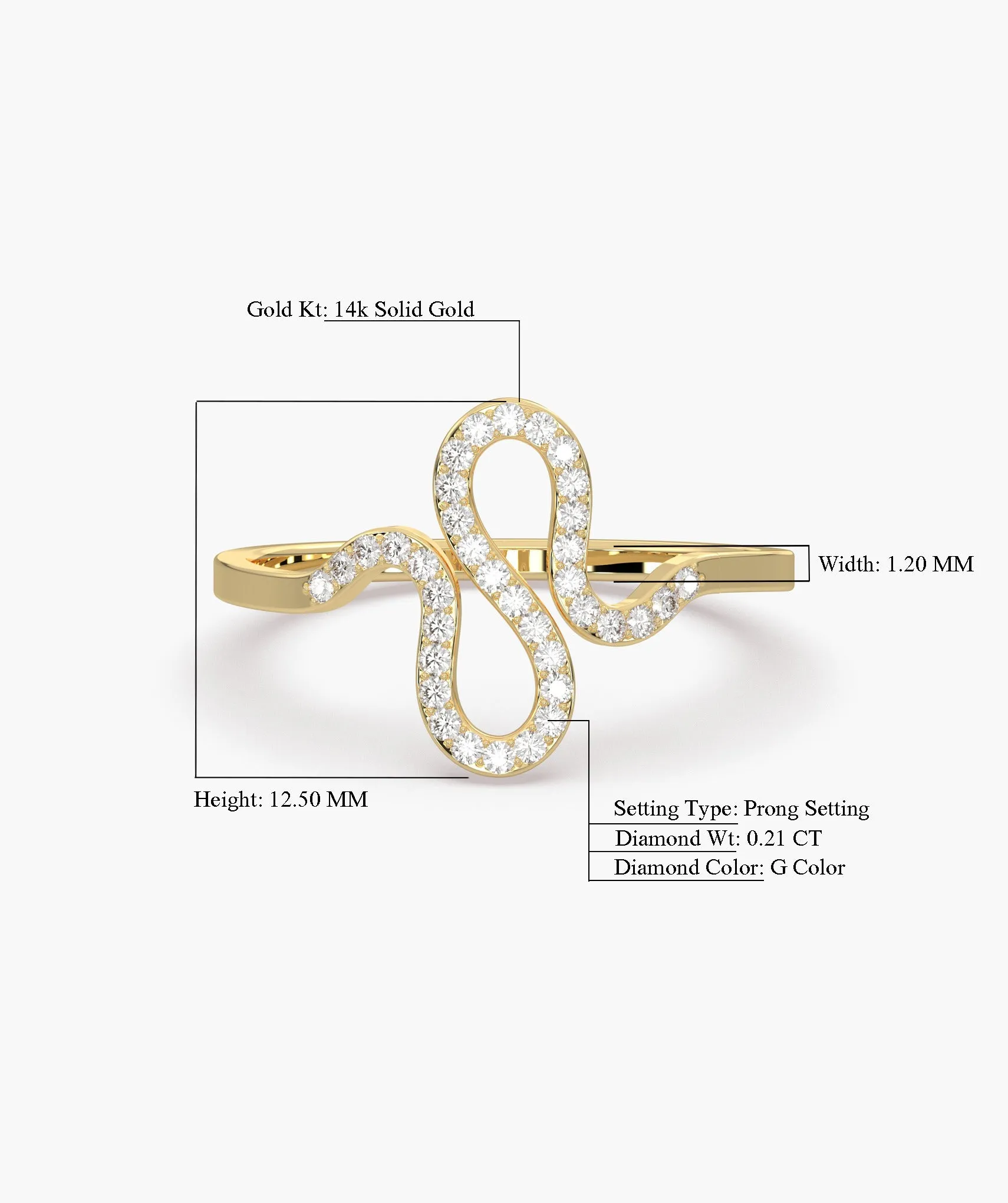 Serpentine Elegance Diamond Ring