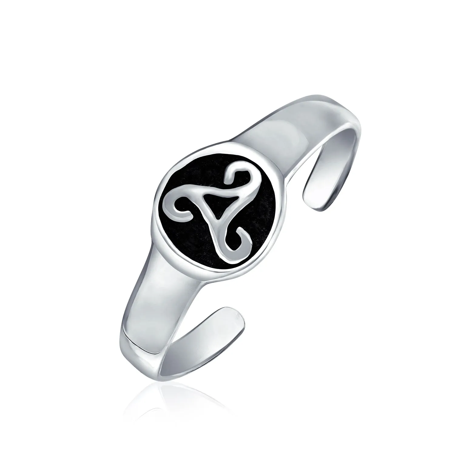 Set of 2 BFF Celtic Claddagh Heart & Trinity Knot  Midi Toe Ring Sterling Silver