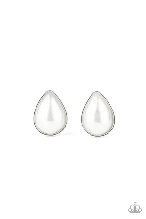 SHEER Enough White Paparazzi Earrings
