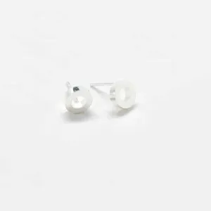 Silver Circle Outline Stud Earrings - Imperfect