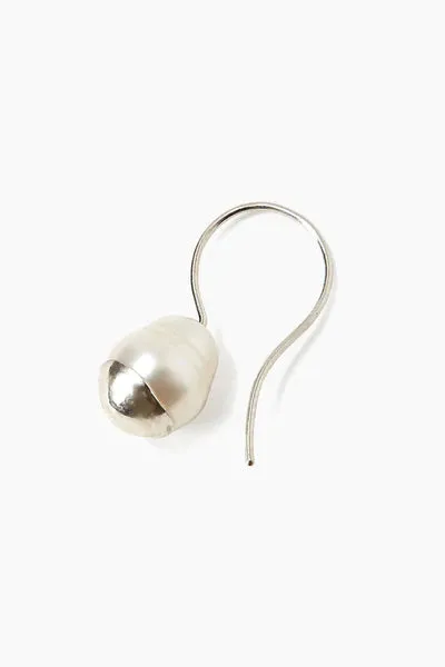 SILVER DIPPED PEARL DROP EARRINGS