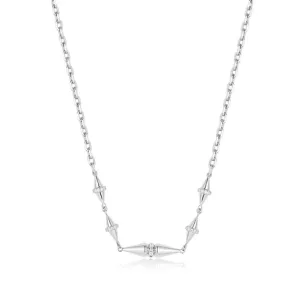 Silver Geometric Polished Punk Chain Necklace