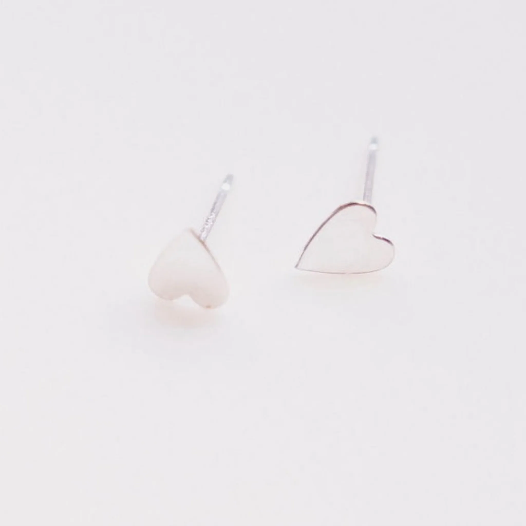 Silver Heart Studs