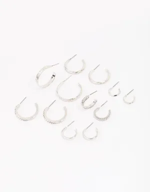 Silver Multi Hoop Earring 6-Pack