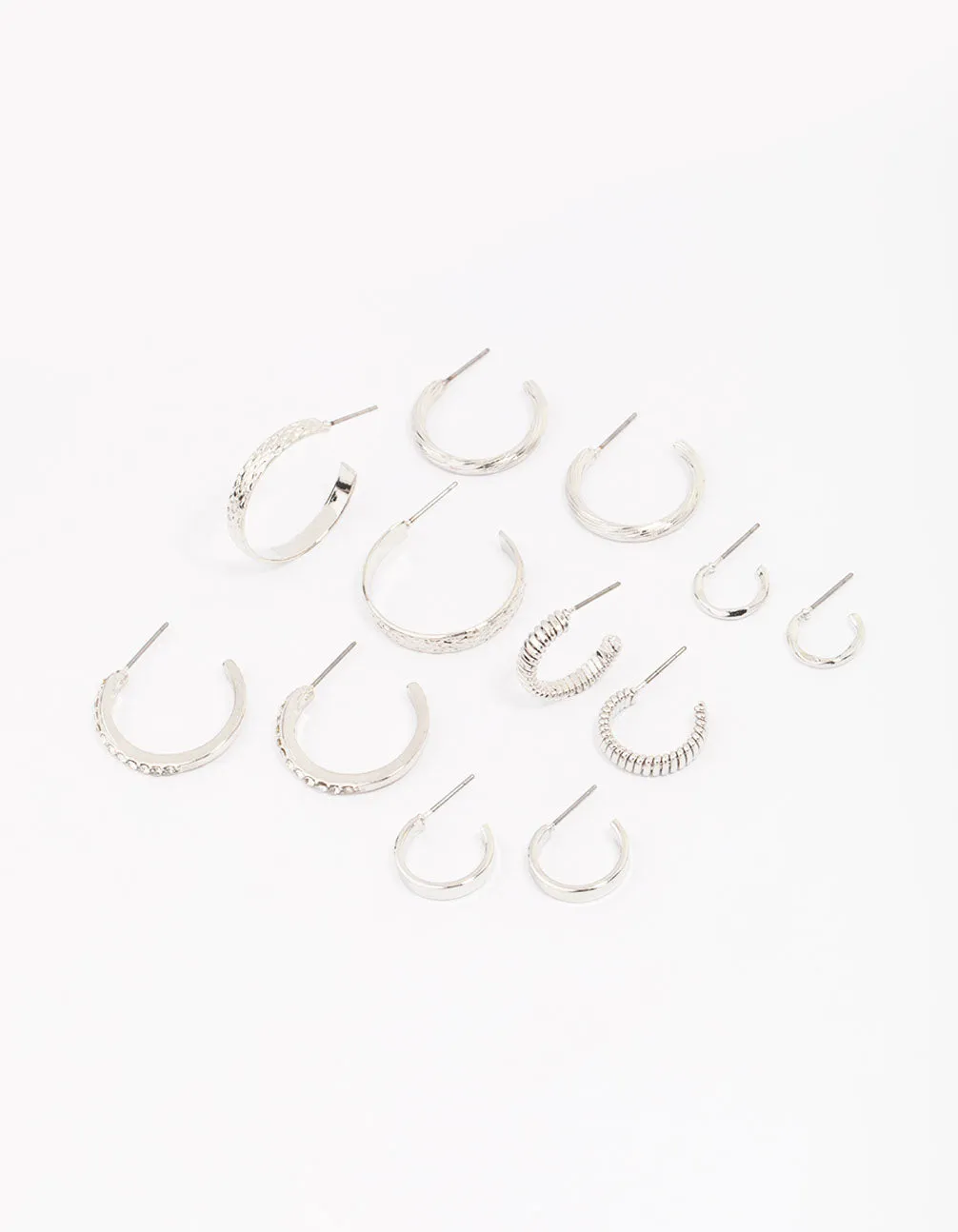 Silver Multi Hoop Earring 6-Pack