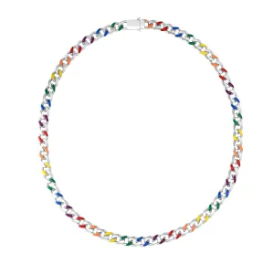 Silver Rainbow Miami Cuban Necklace