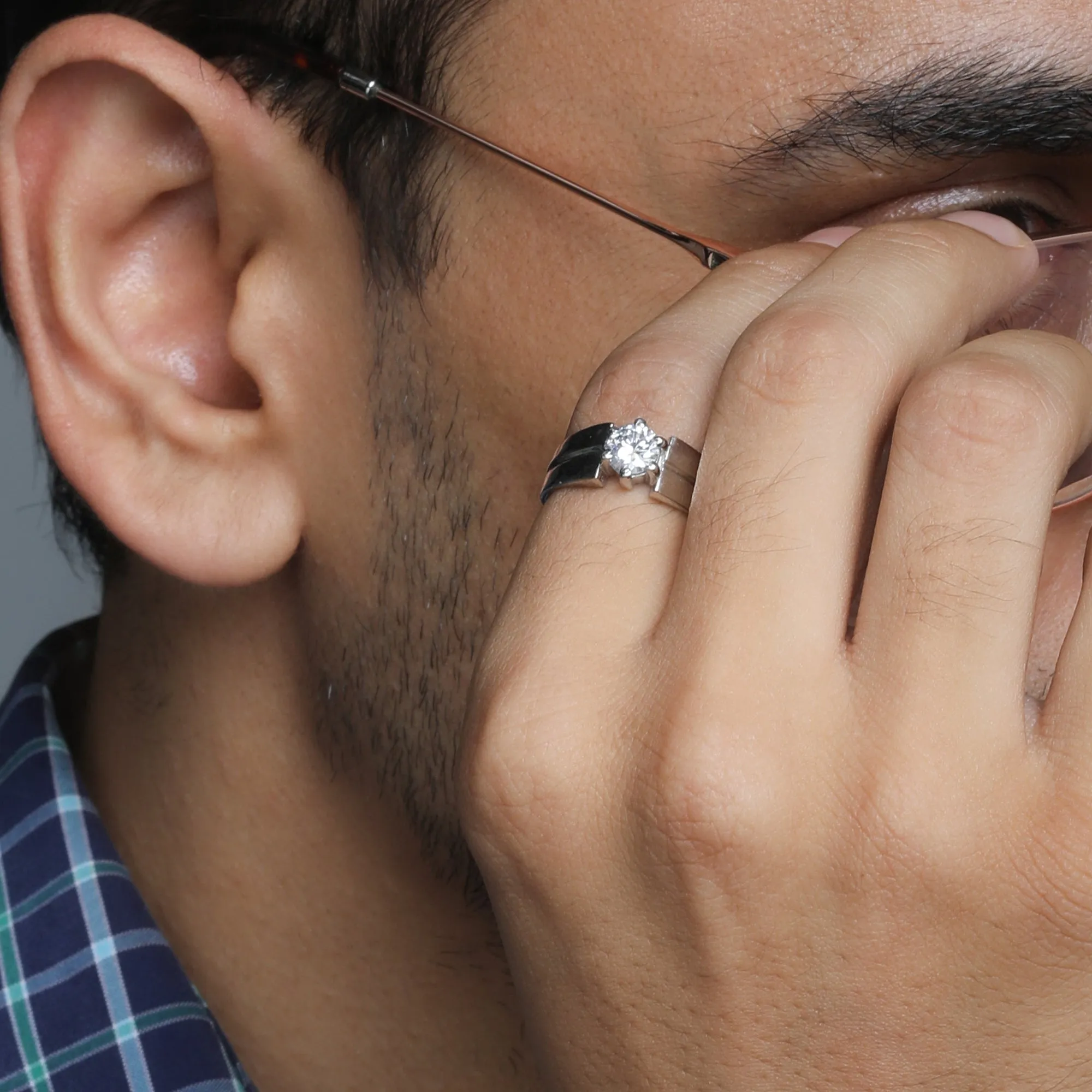 Silver Solitaire Of Love Couple Rings
