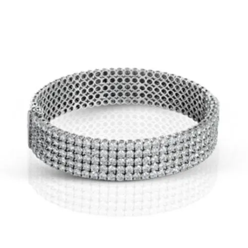 Simon G. 18k White Gold Diamond Bangle Bracelet