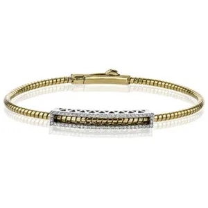 Simon G. Two-Tone Rectangular Contemporary Diamond Bangle Bracelet