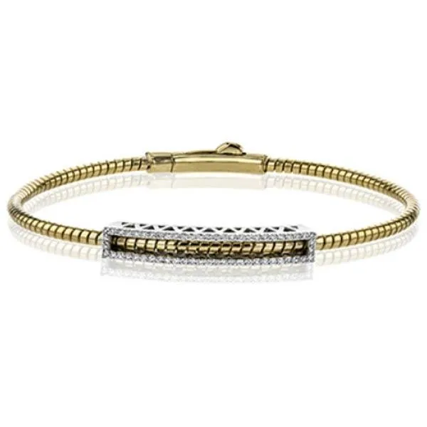 Simon G. Two-Tone Rectangular Contemporary Diamond Bangle Bracelet