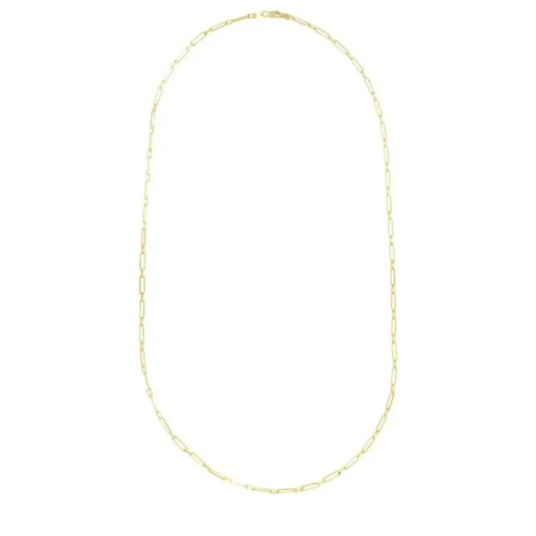 Sincerely Springer's 14k Yellow Gold 20" Paperclip Chain Necklace