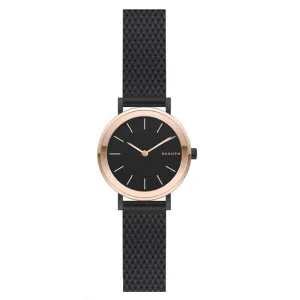 Skagen Hald Black Dial Rose Gold Ladies Watch SKW2493