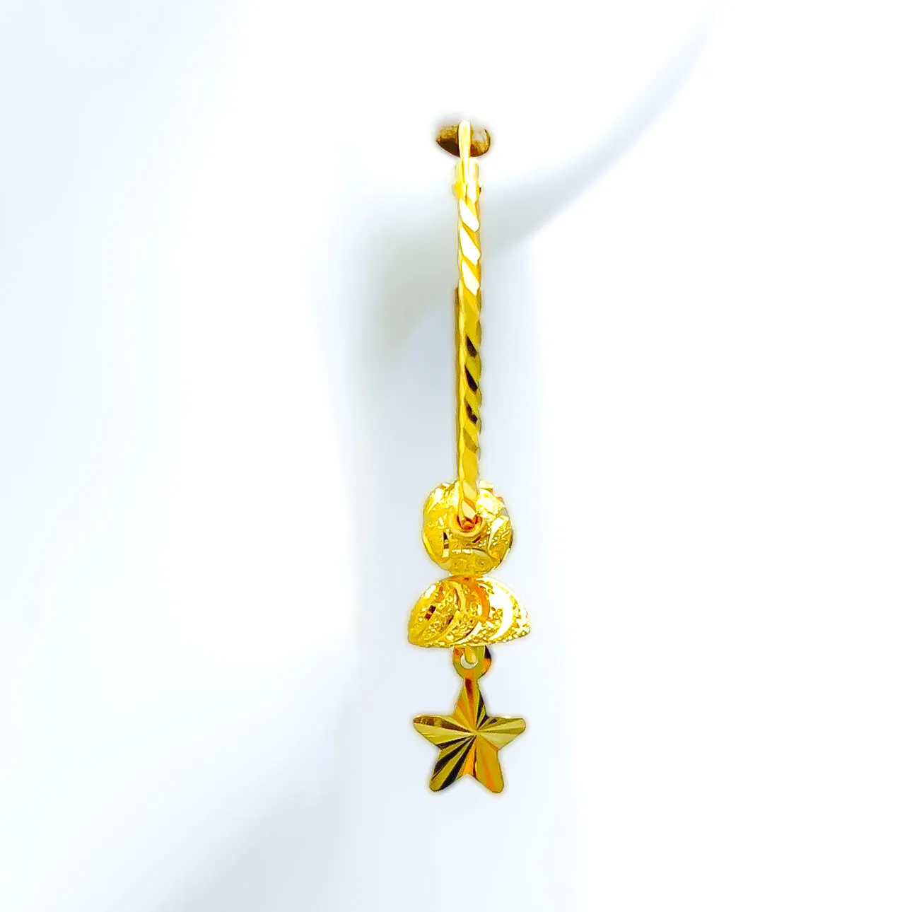 Sleek Shimmering 22k Gold Hoop Earrings