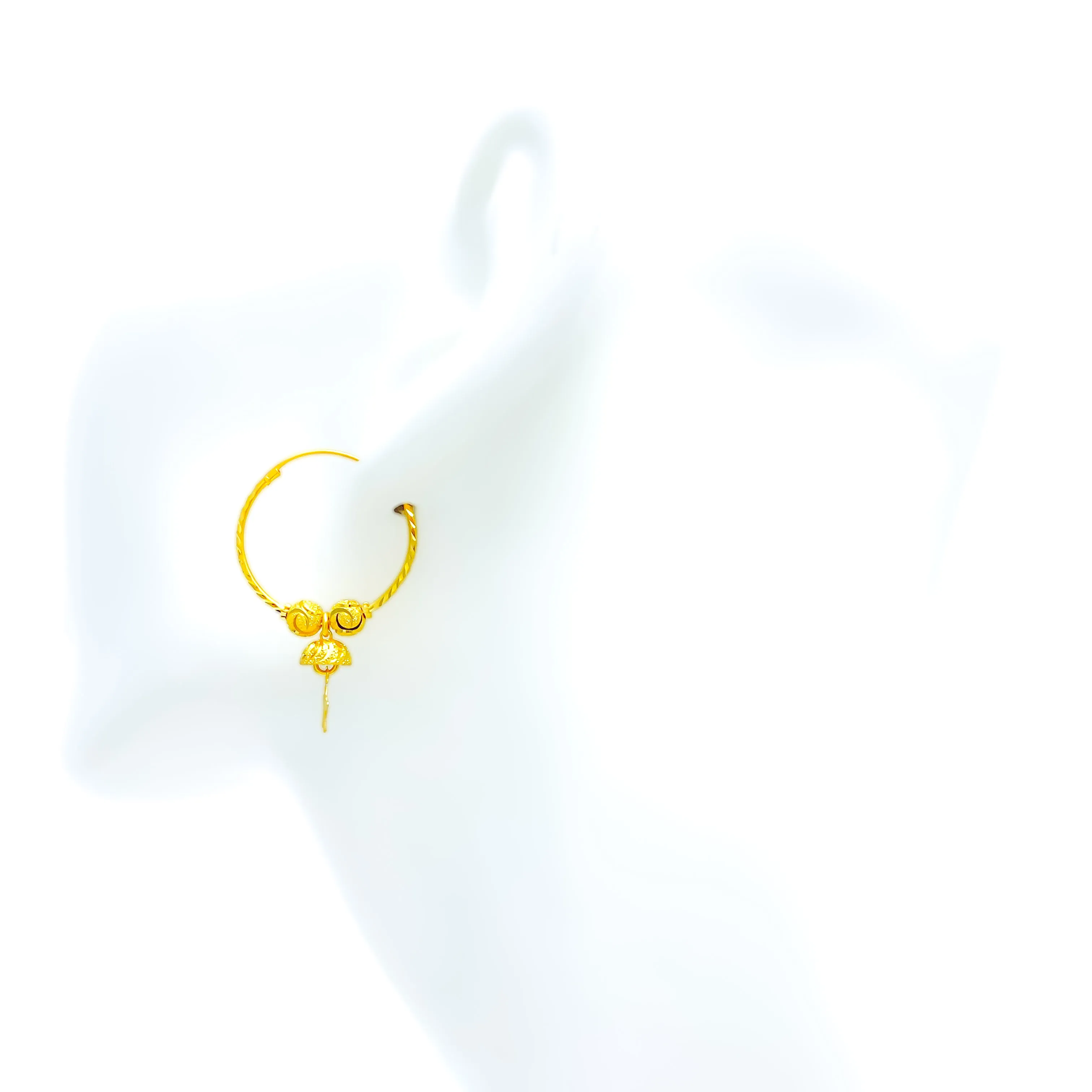 Sleek Shimmering 22k Gold Hoop Earrings