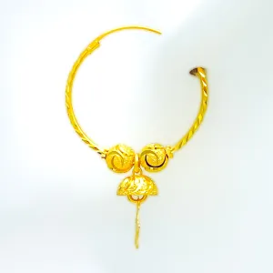 Sleek Shimmering 22k Gold Hoop Earrings
