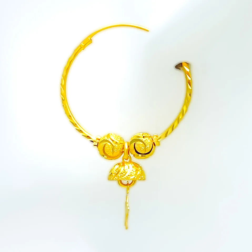 Sleek Shimmering 22k Gold Hoop Earrings