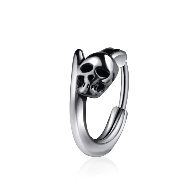 Sleek Vintage Steel Hoop Earrings for Trendy Men