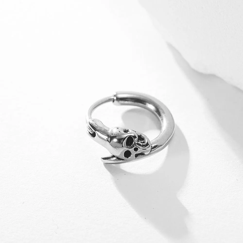 Sleek Vintage Steel Hoop Earrings for Trendy Men