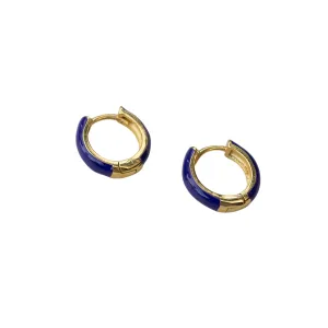Small Huggie Earrings Purple