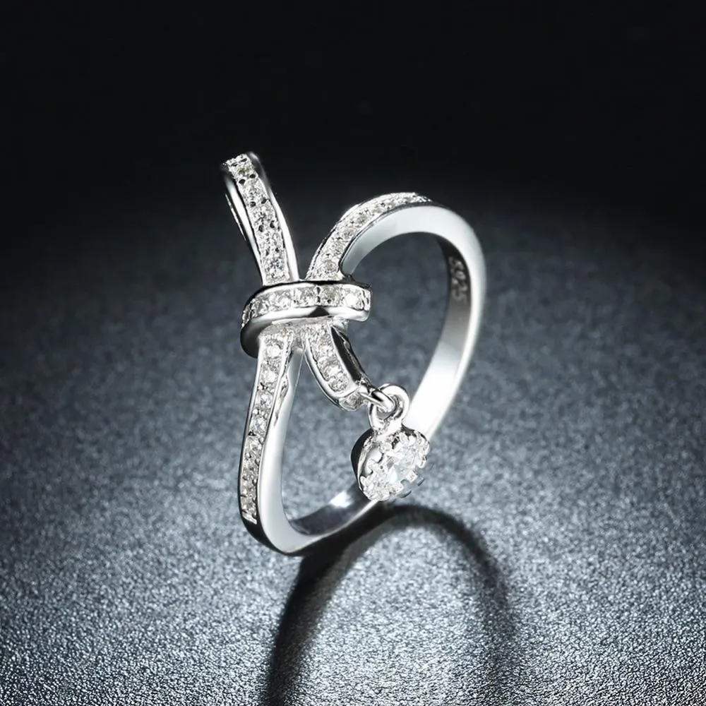 Solid 925 Sterling Silver Irregular Rotated Pattern Rings for Women with Cubic Zirconia Stones – Fashion Jewelry Gift for Her  