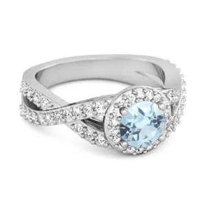 Solitaire Accents Blue Topaz 925 Sterling Silver Infinity Ring