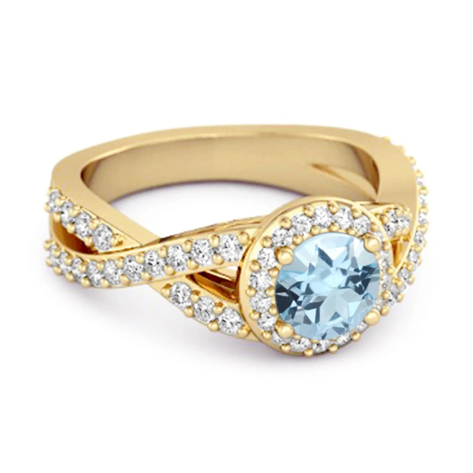 Solitaire Accents Blue Topaz 925 Sterling Silver Infinity Ring