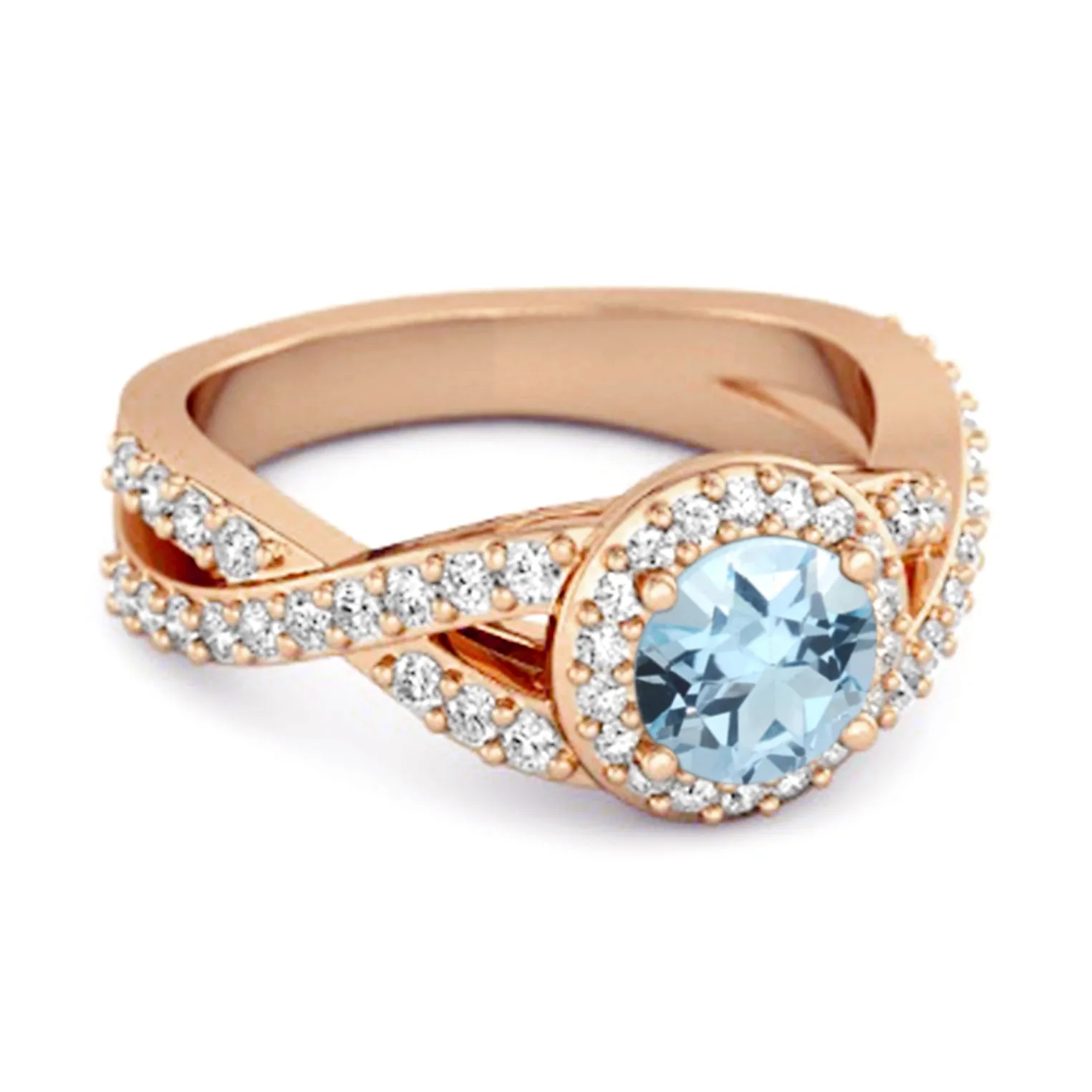 Solitaire Accents Blue Topaz 925 Sterling Silver Infinity Ring