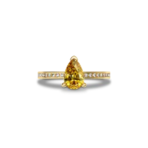 Solitaire Pear Cut Diamond Eternity Ring