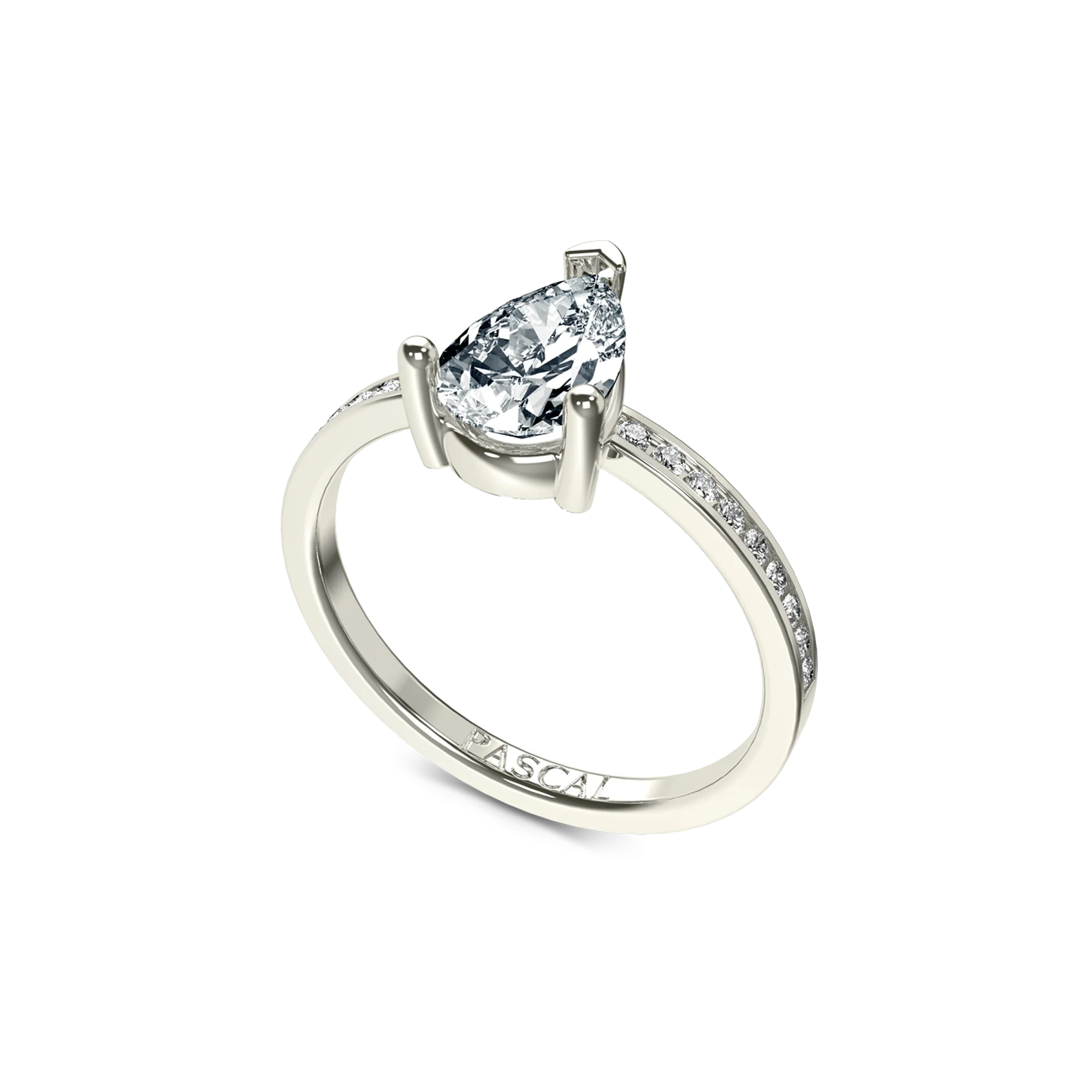 Solitaire Pear Cut Diamond Eternity Ring