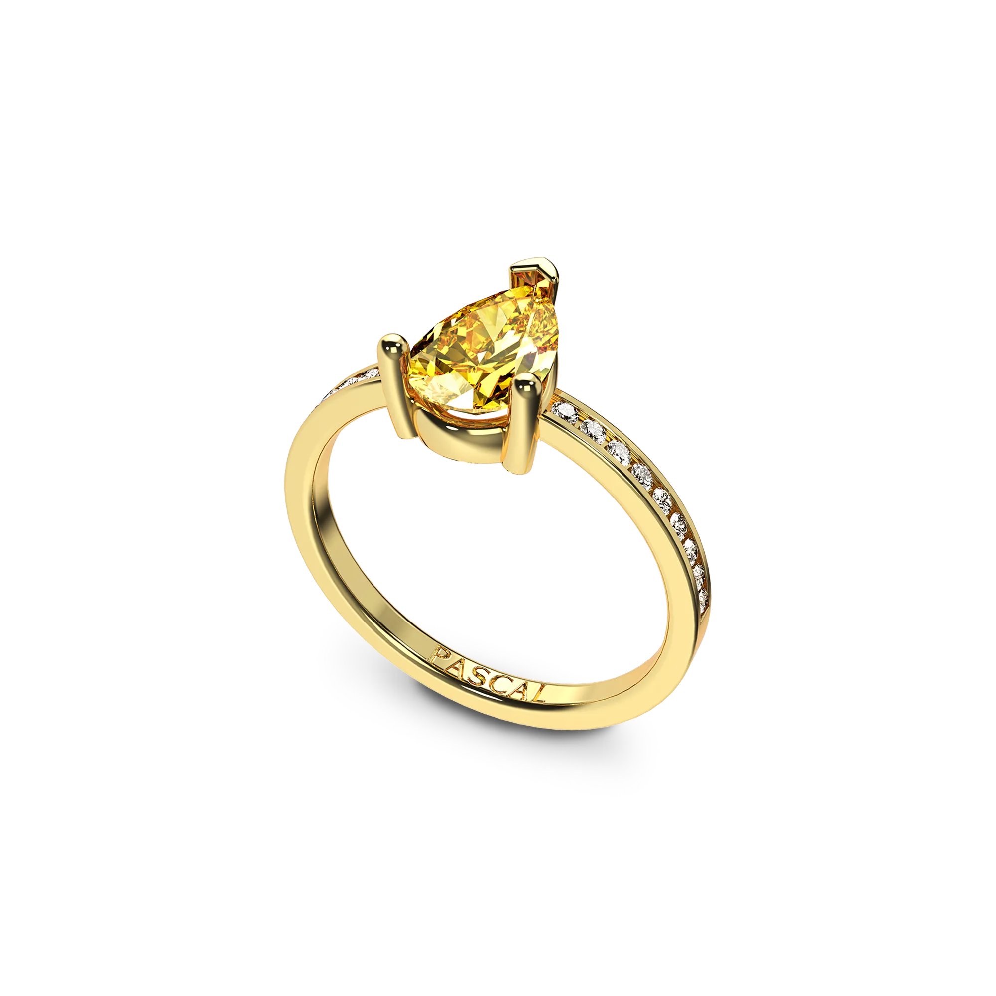 Solitaire Pear Cut Diamond Eternity Ring
