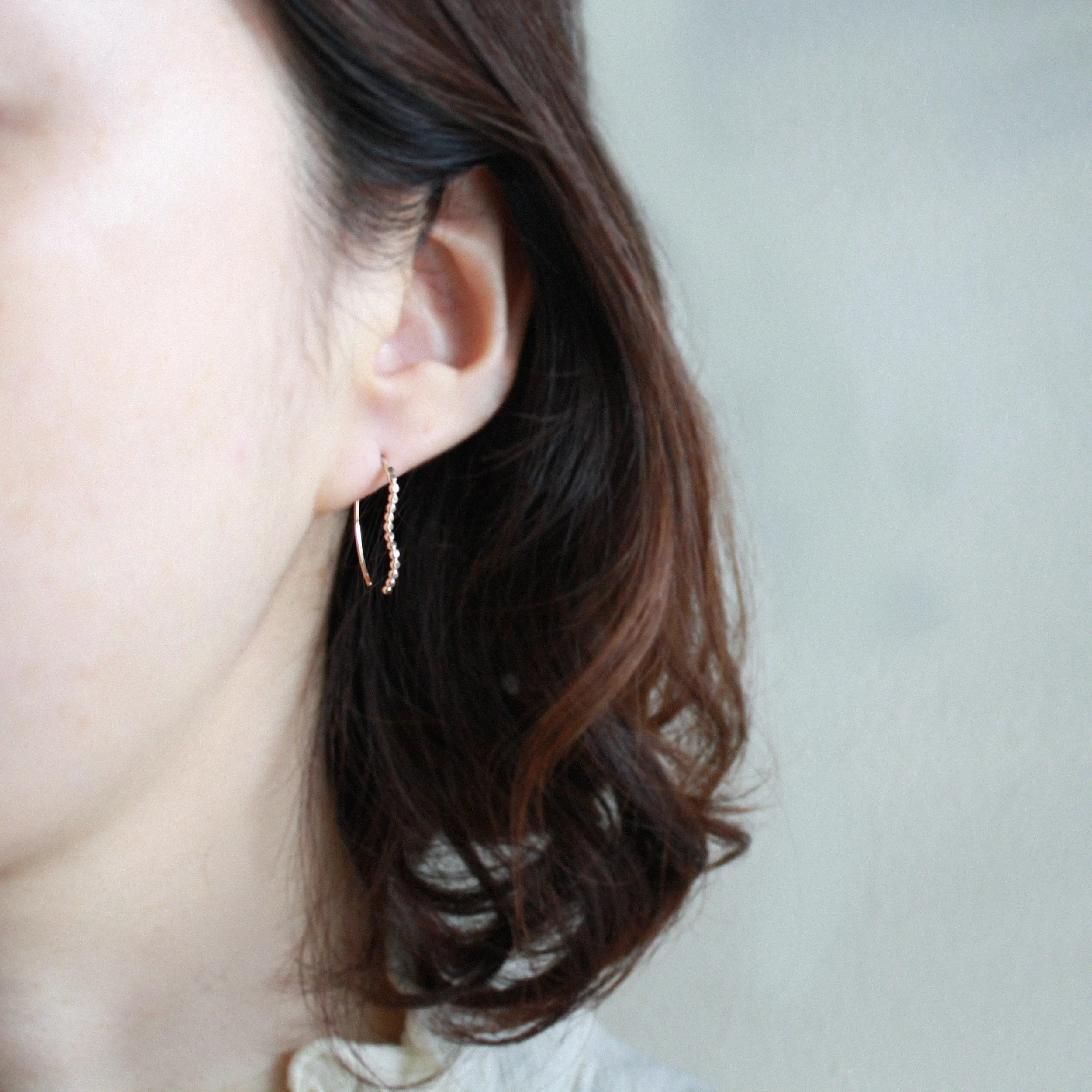 Sparkle Wavy Threader Earrings - Small