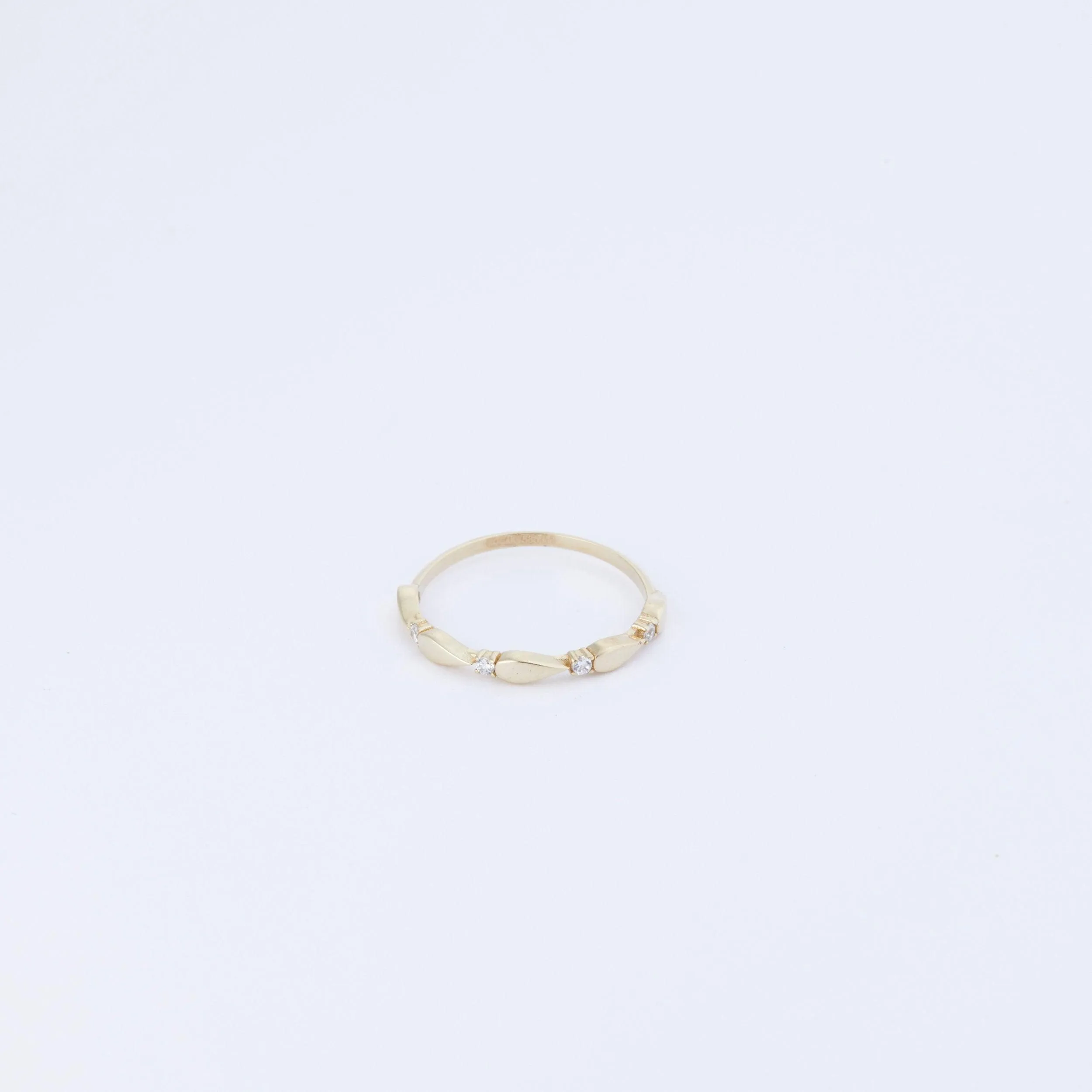 Stackable Band with CZ Stones - 18K Gold Vermeil