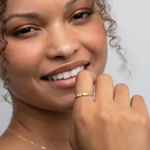 Stackable Band with CZ Stones - 18K Gold Vermeil