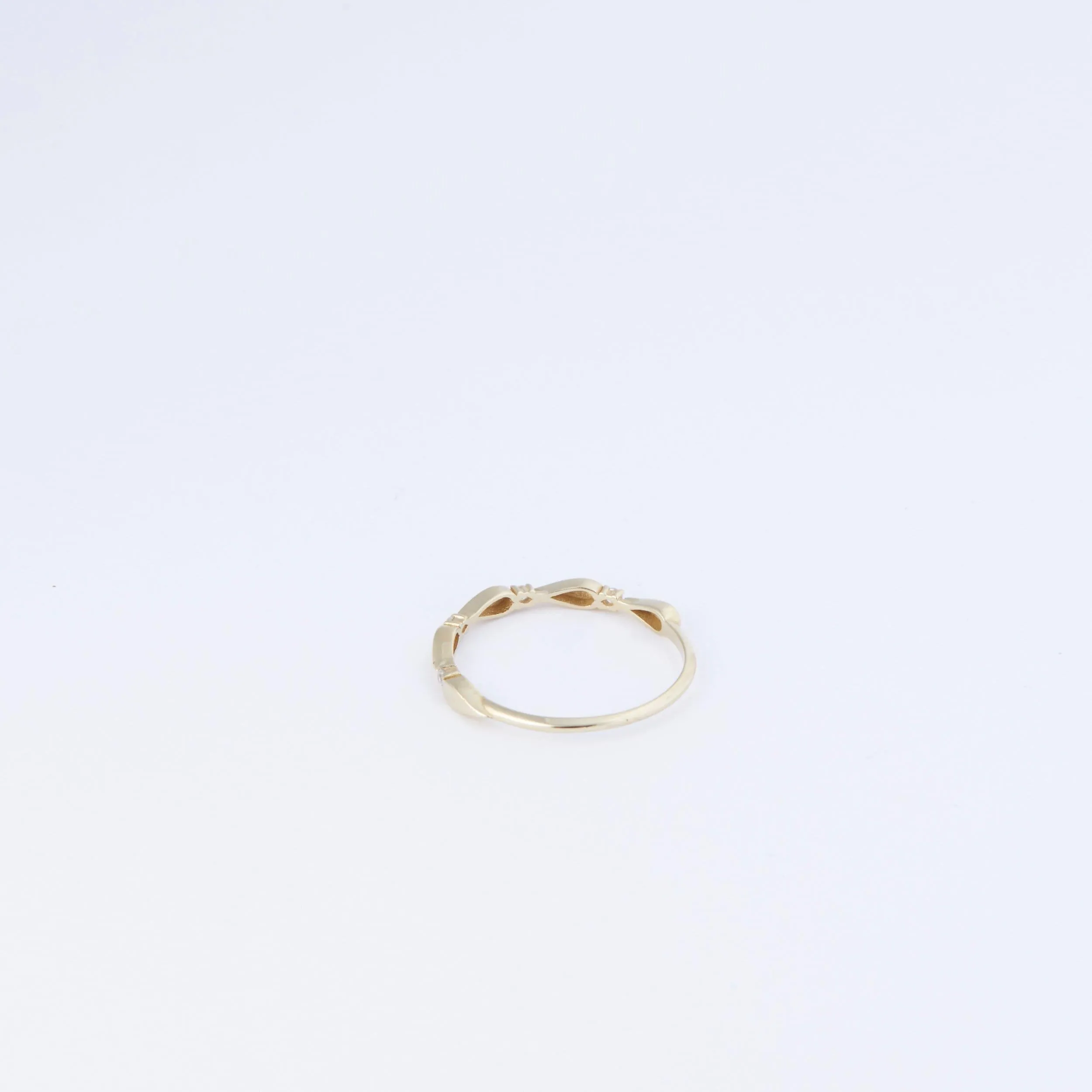 Stackable Band with CZ Stones - 18K Gold Vermeil