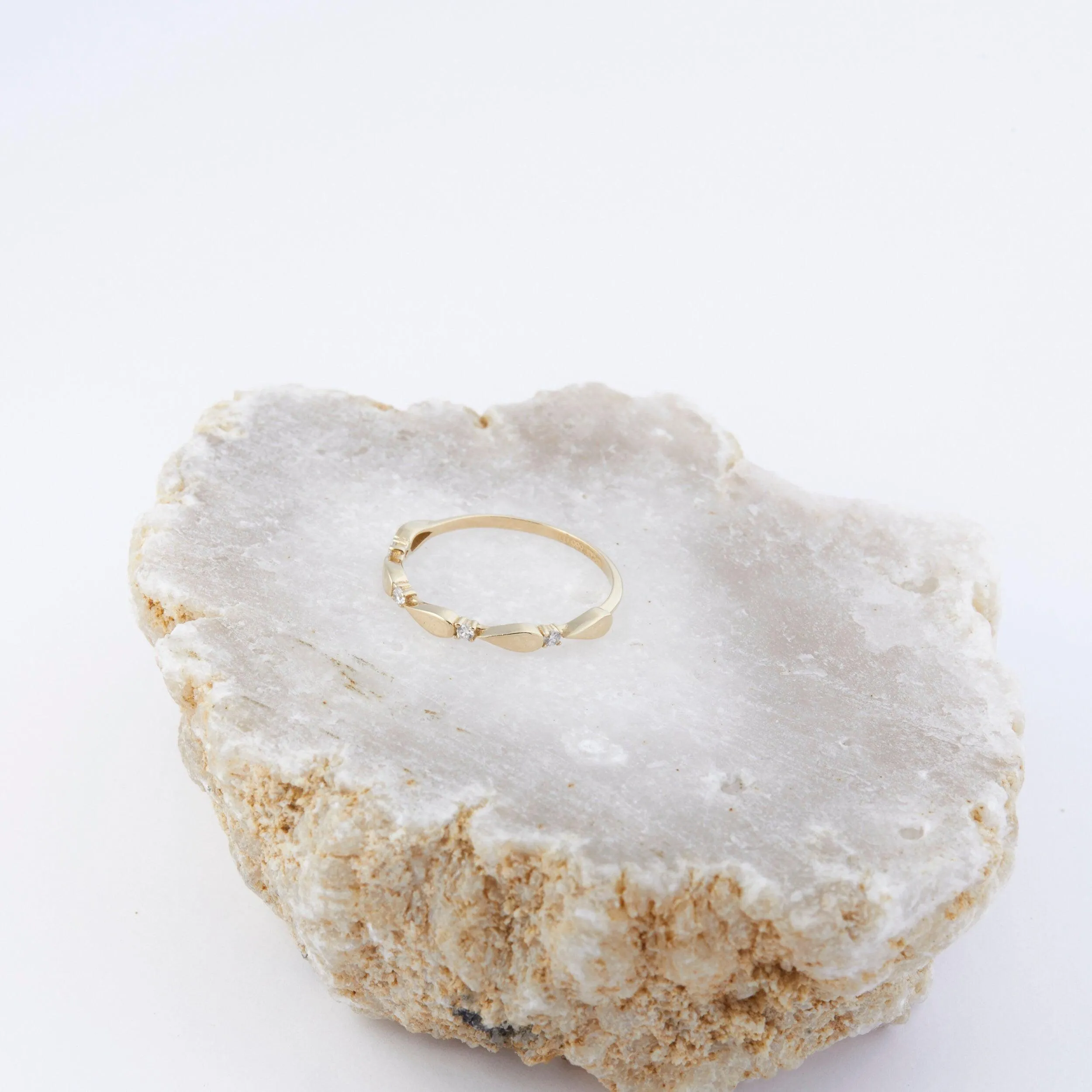 Stackable Band with CZ Stones - 18K Gold Vermeil