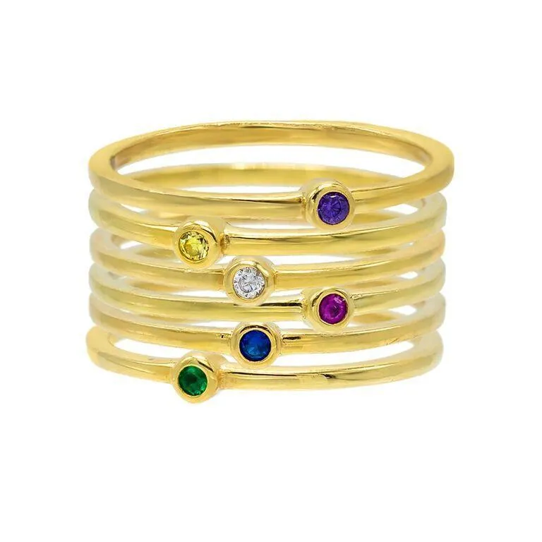Stackable Bezel Ring Set