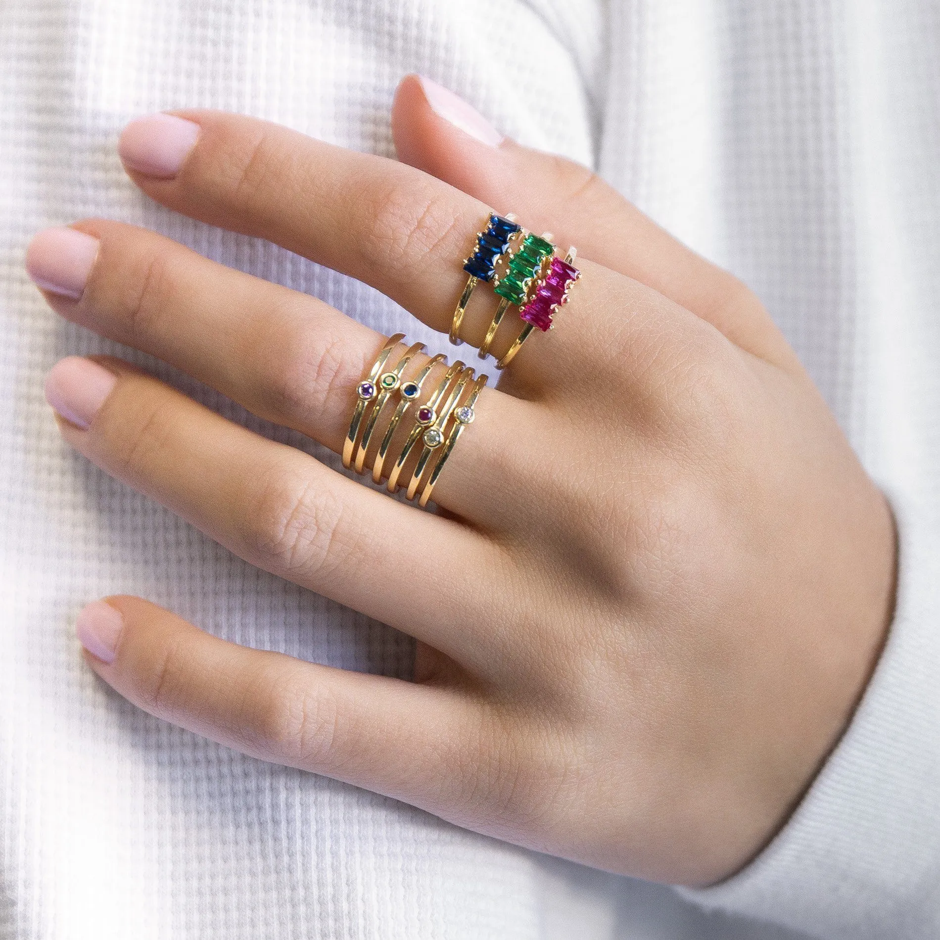 Stackable Bezel Ring Set