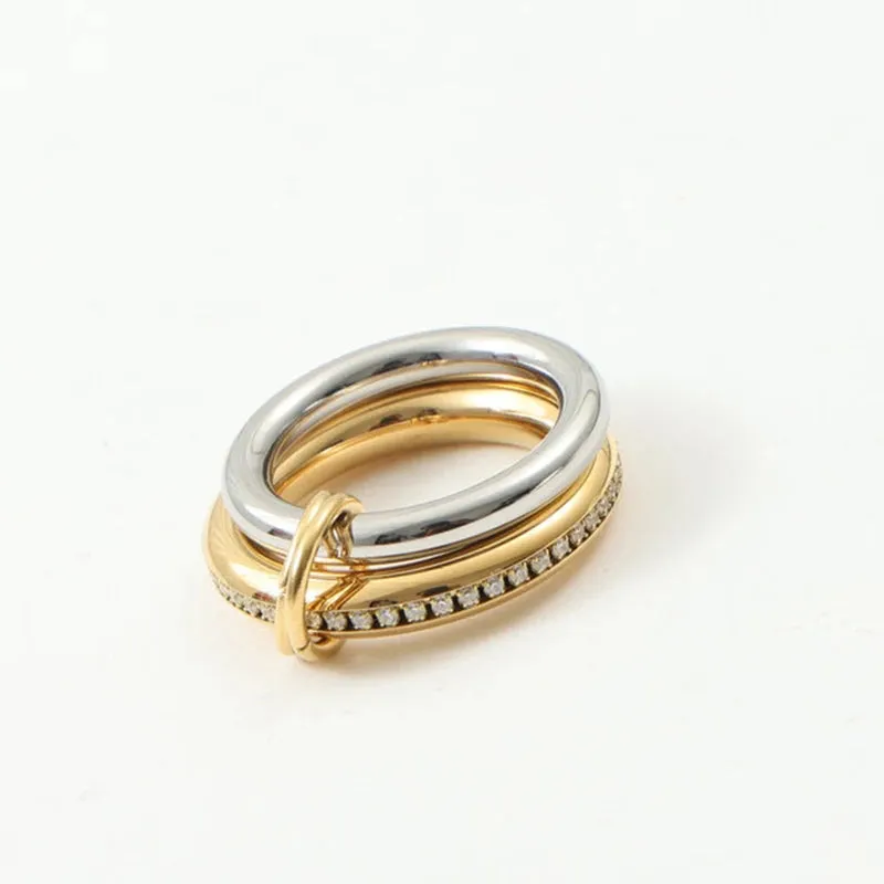 Stackable Gold CZ Rings Set
