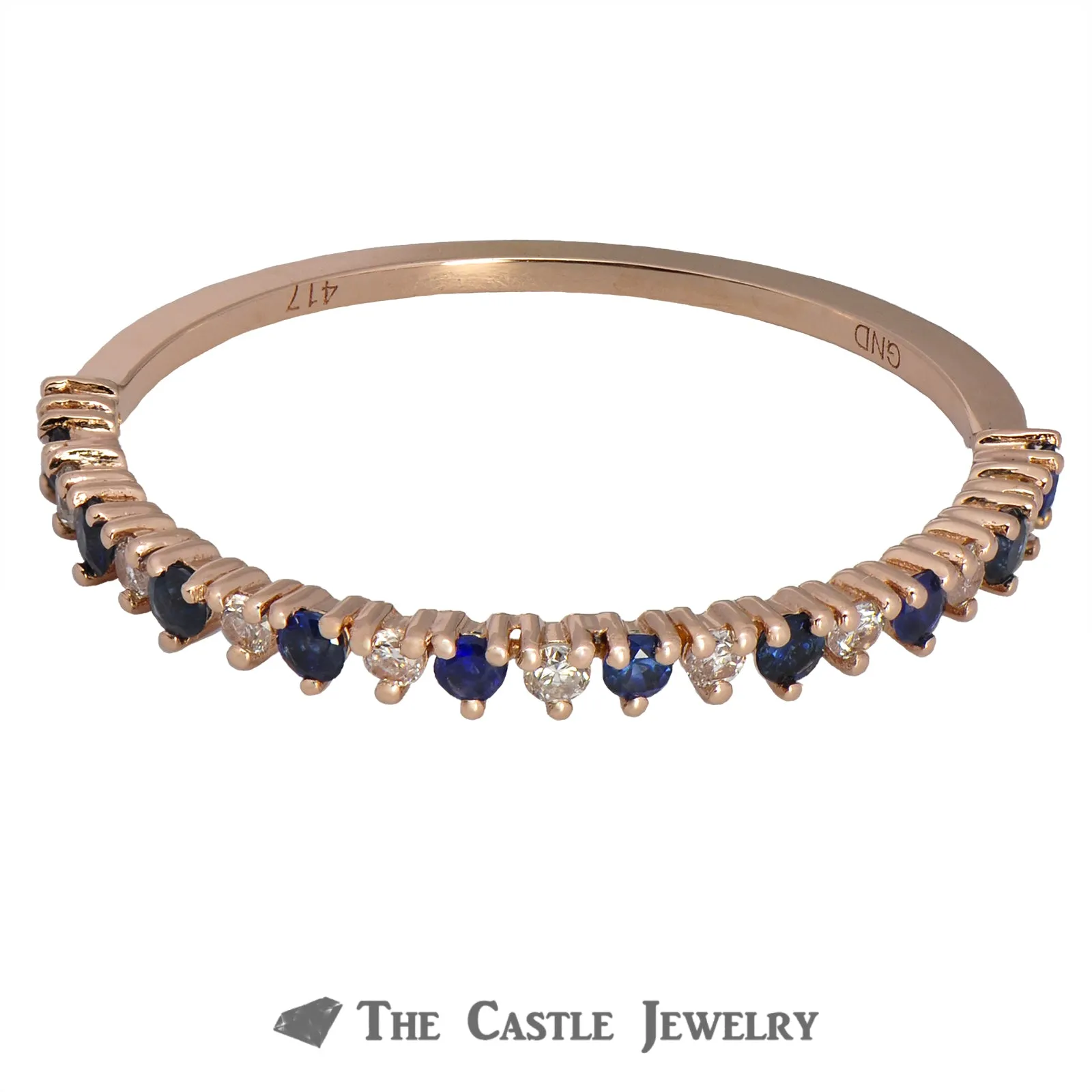 Stackable Ring Alternating Sapphires & Diamonds in 10K