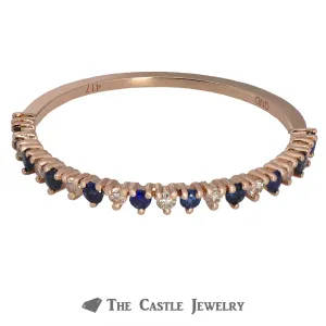 Stackable Ring Alternating Sapphires & Diamonds in 10K