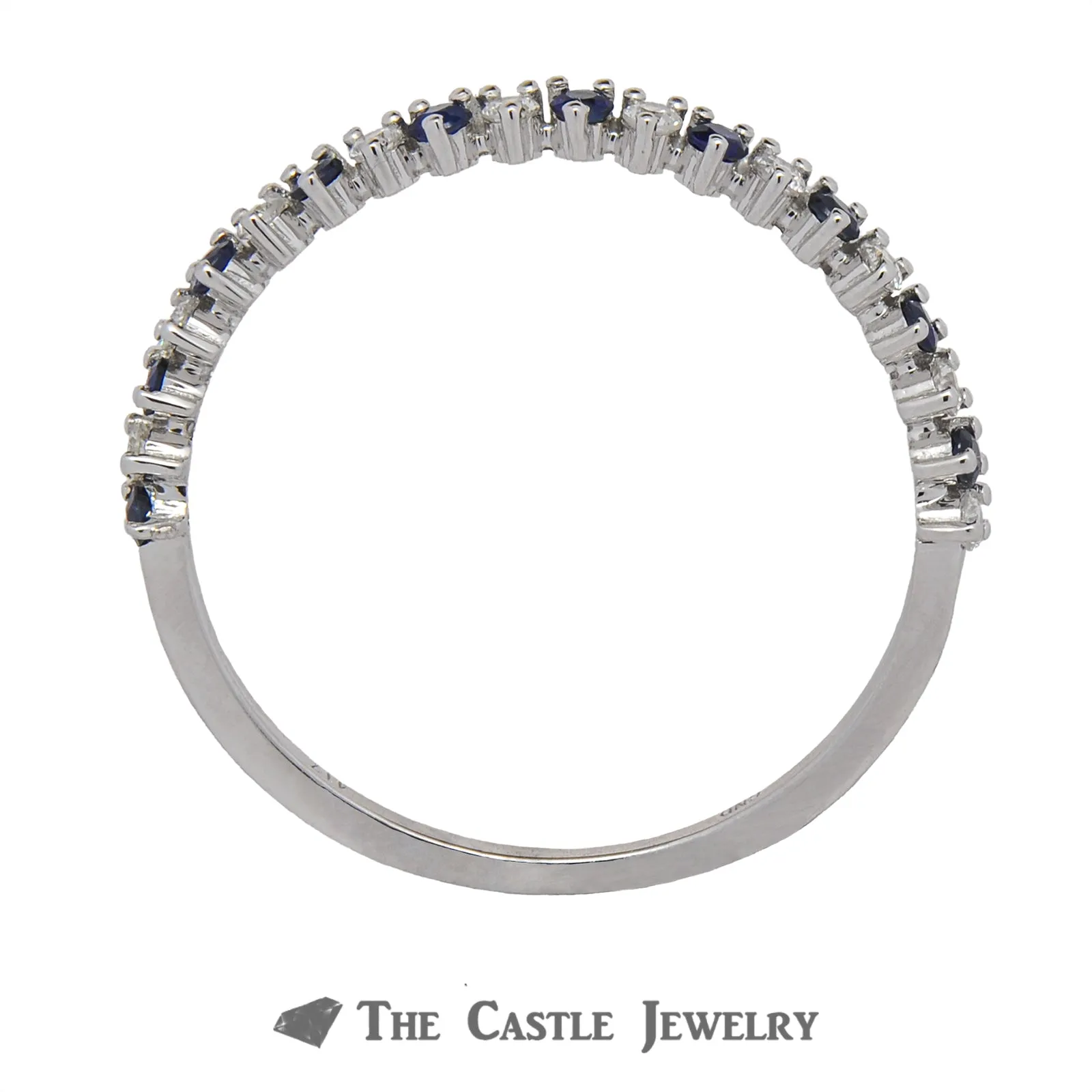 Stackable Ring Alternating Sapphires & Diamonds in 10K