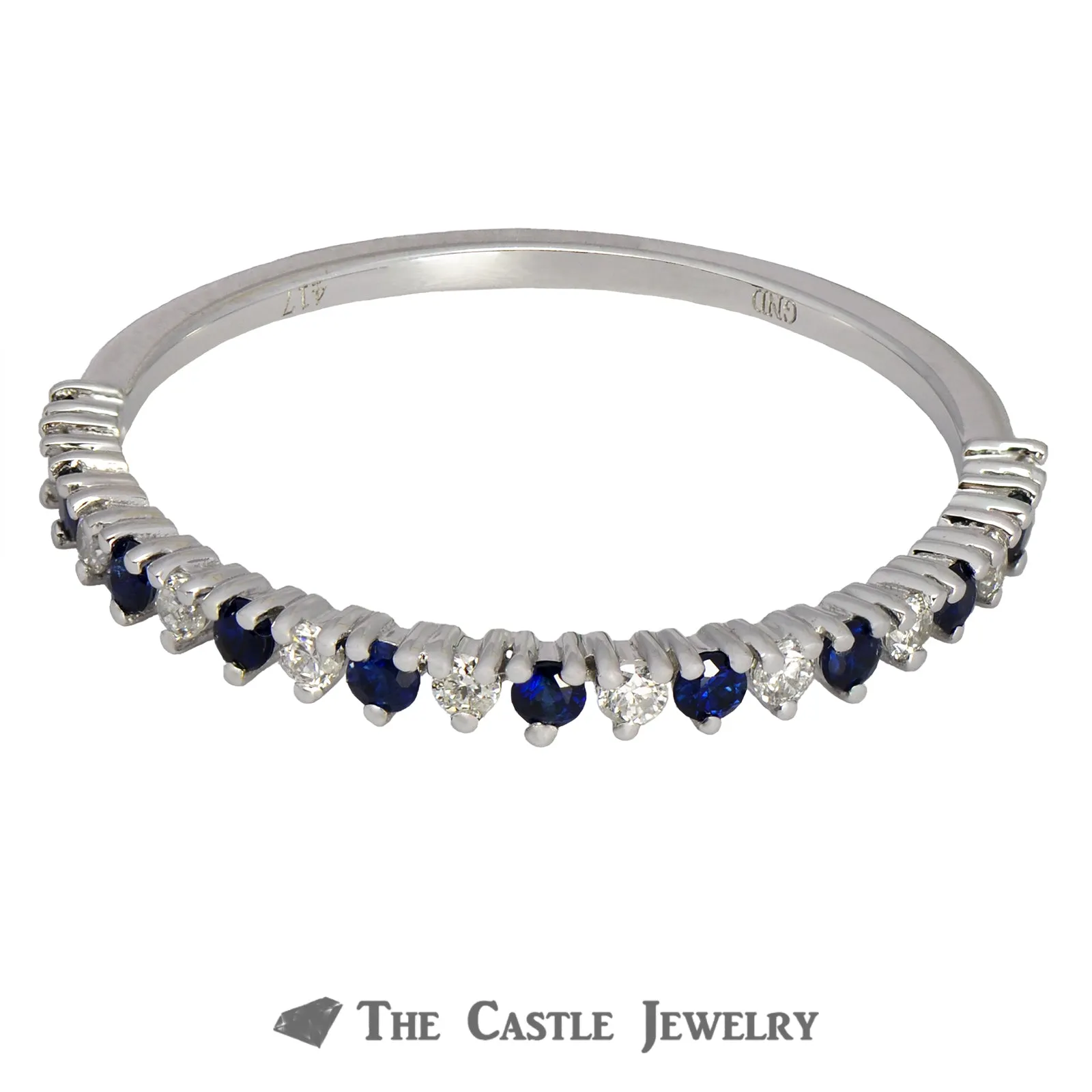Stackable Ring Alternating Sapphires & Diamonds in 10K