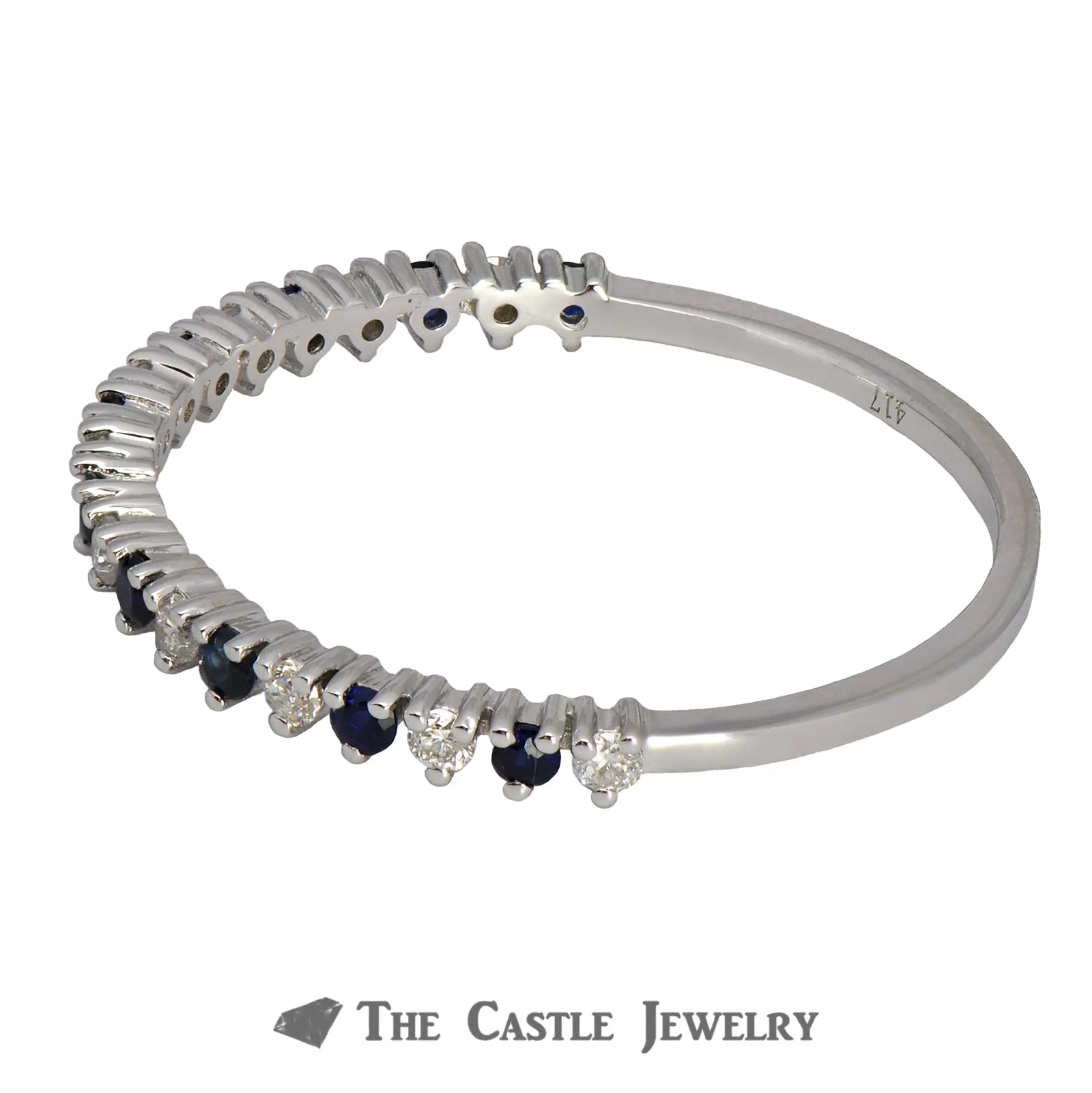 Stackable Ring Alternating Sapphires & Diamonds in 10K