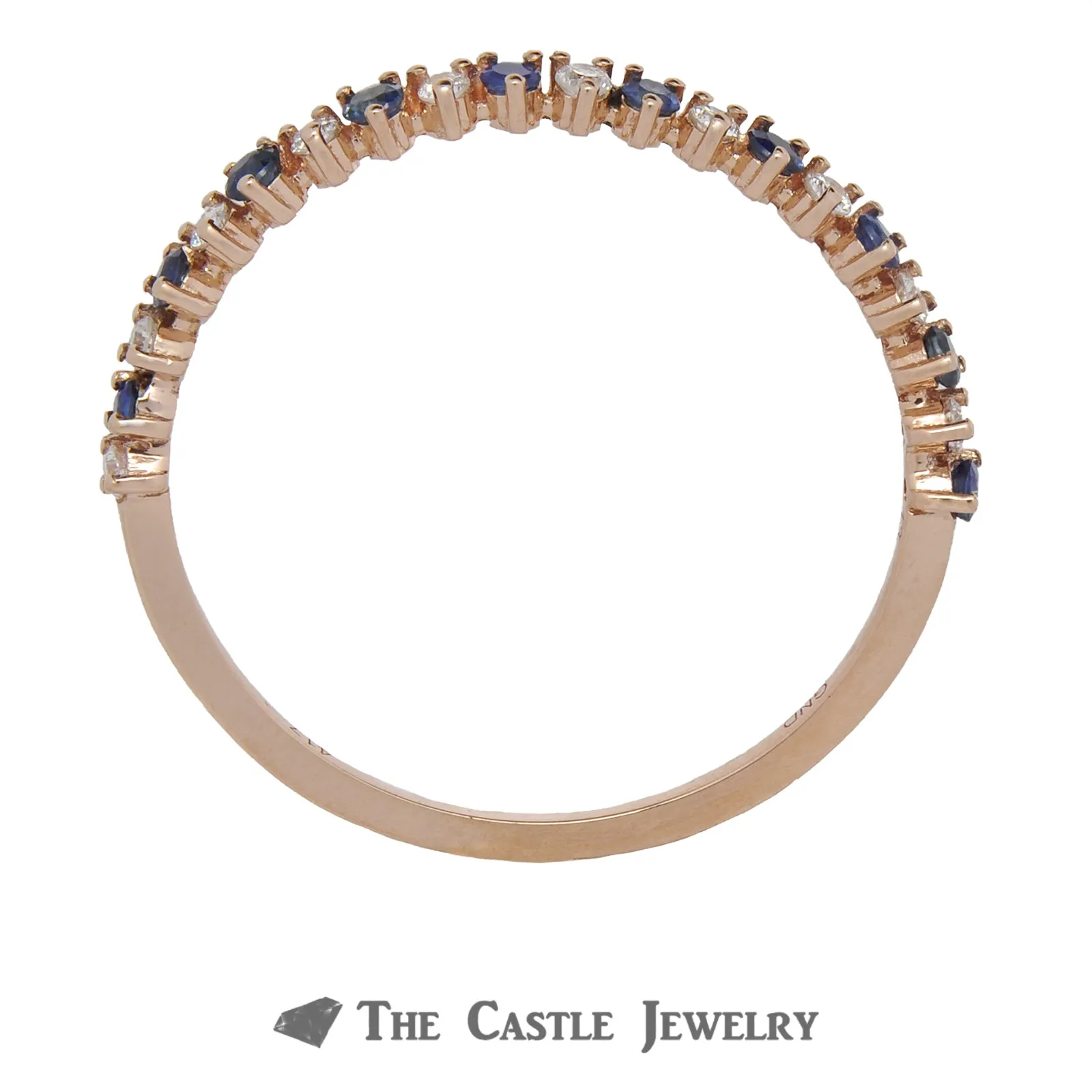 Stackable Ring Alternating Sapphires & Diamonds in 10K