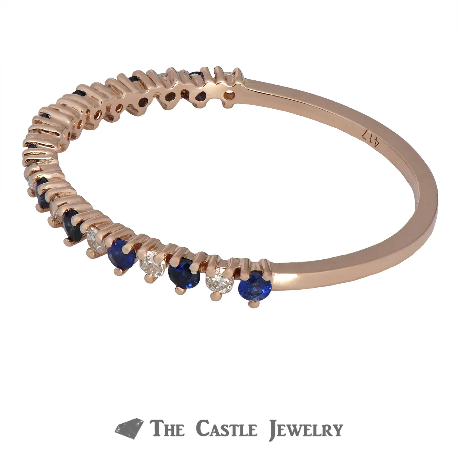 Stackable Ring Alternating Sapphires & Diamonds in 10K