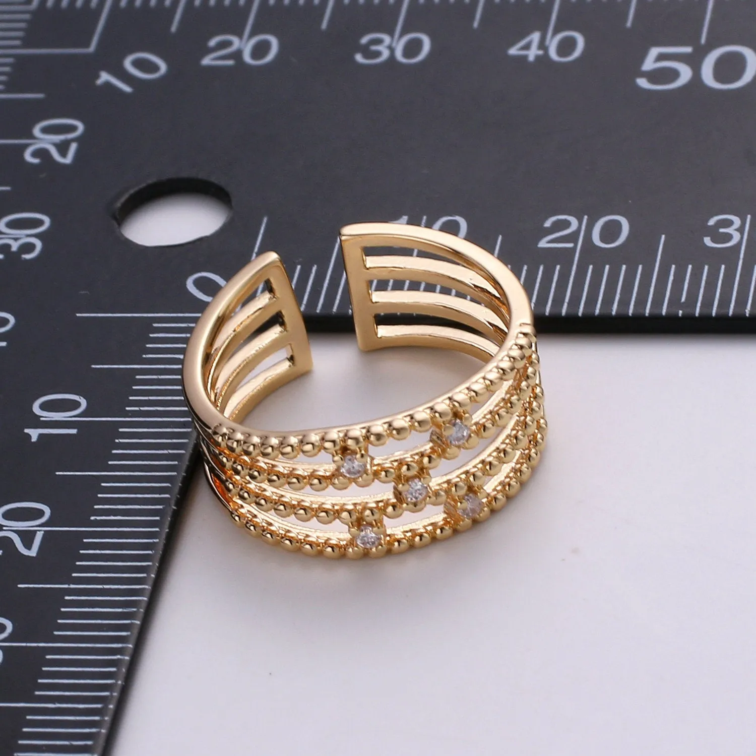Stackable Rings, Wedding Stackable Rings, Gold Wedding Ring, Micro Pave Cz Ring Open Gold Band Ring R-056