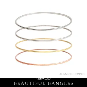 Stacking Bangle Bracelet. Small Domed. Nunn Design.