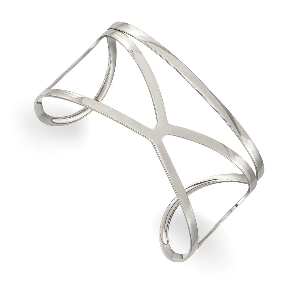 Stainless Steel Polished Cuff Bangle