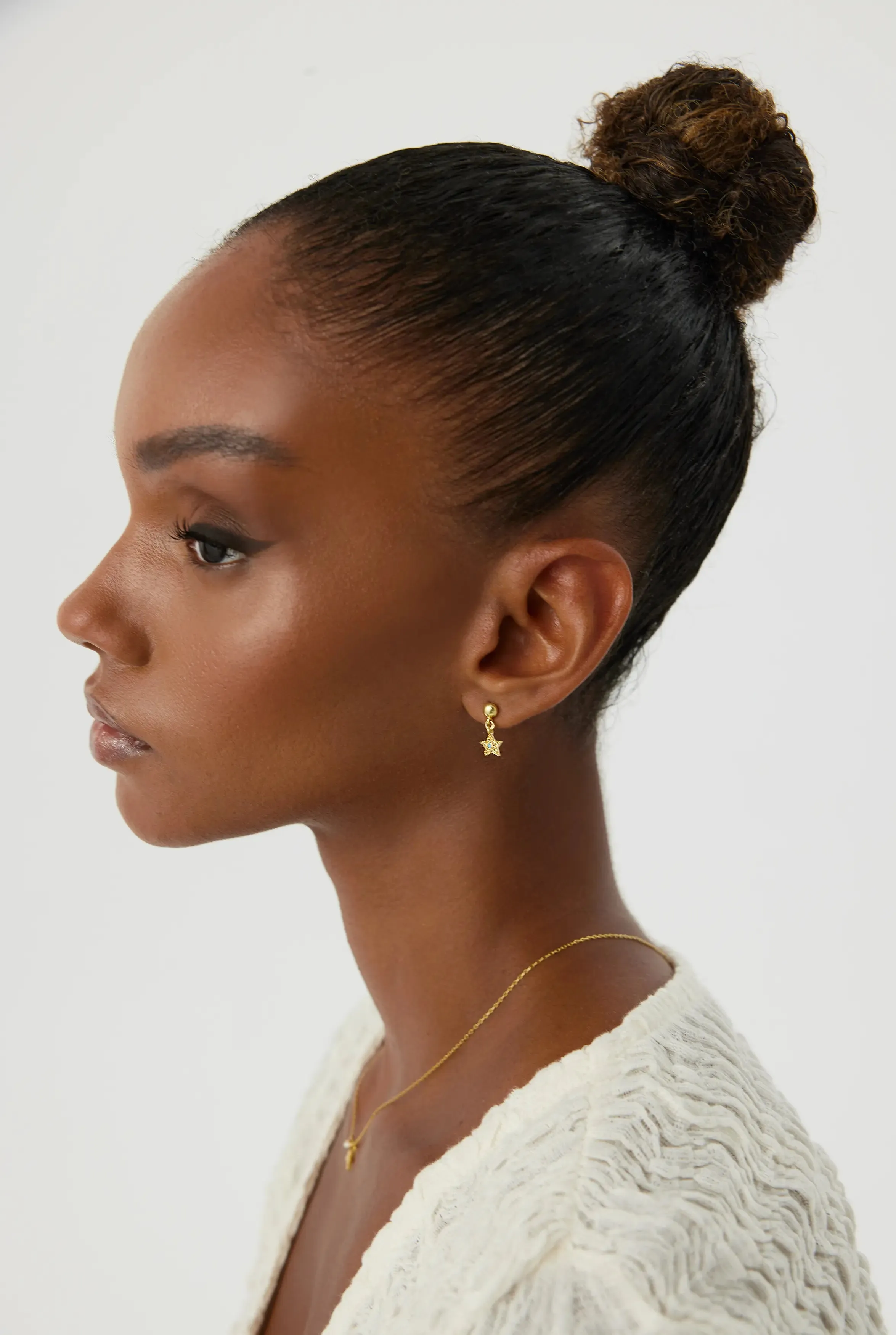 Star Drop Earrings – 18K Gold-Plated Sterling Silver with Turquoise Accents